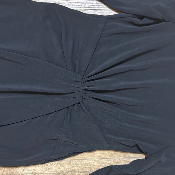 Anne Klein Black Sheath Dress with‎ Bateau Neckline and 3/4 Sleeves party - Picture 3 of 7